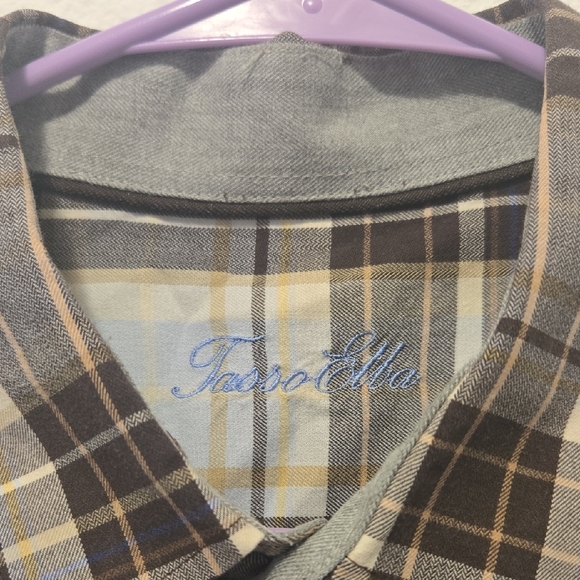 Tasso Elba Men's Plaid Shirt - Black and White - Picture 3 of 3